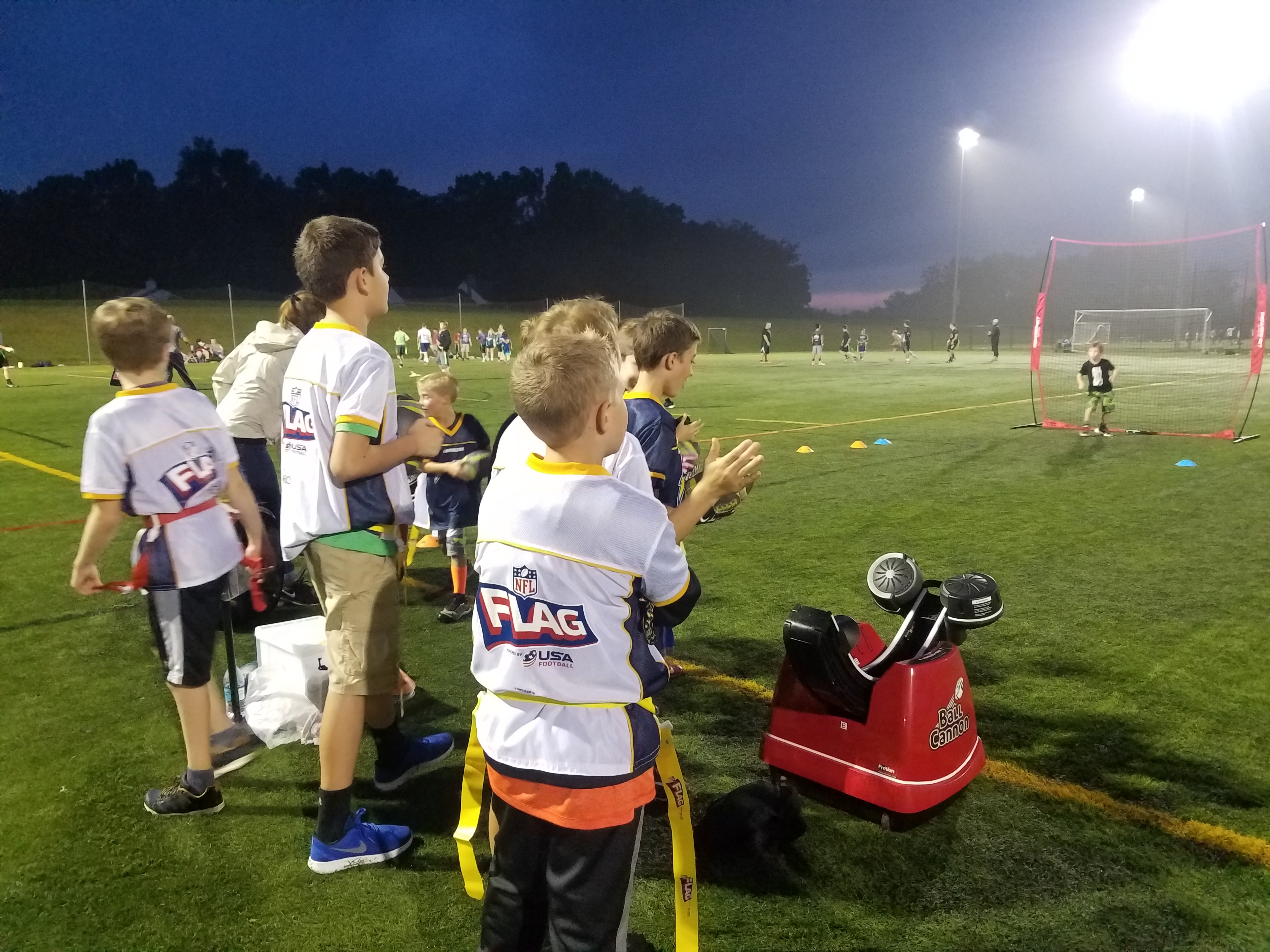 Ball Cannon at NFL Flag Football Practice