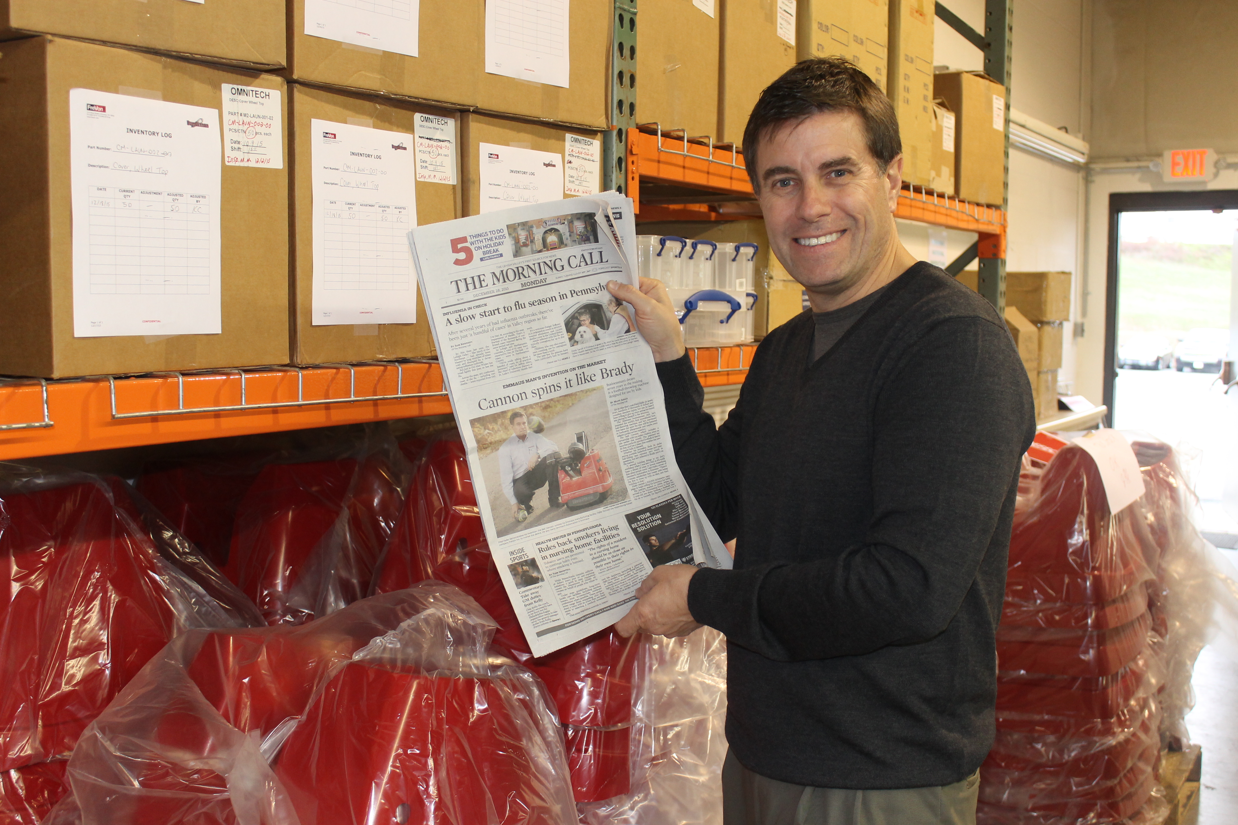 Fred Hafer, Jr. with our front page article in the Allentown Morning Call!