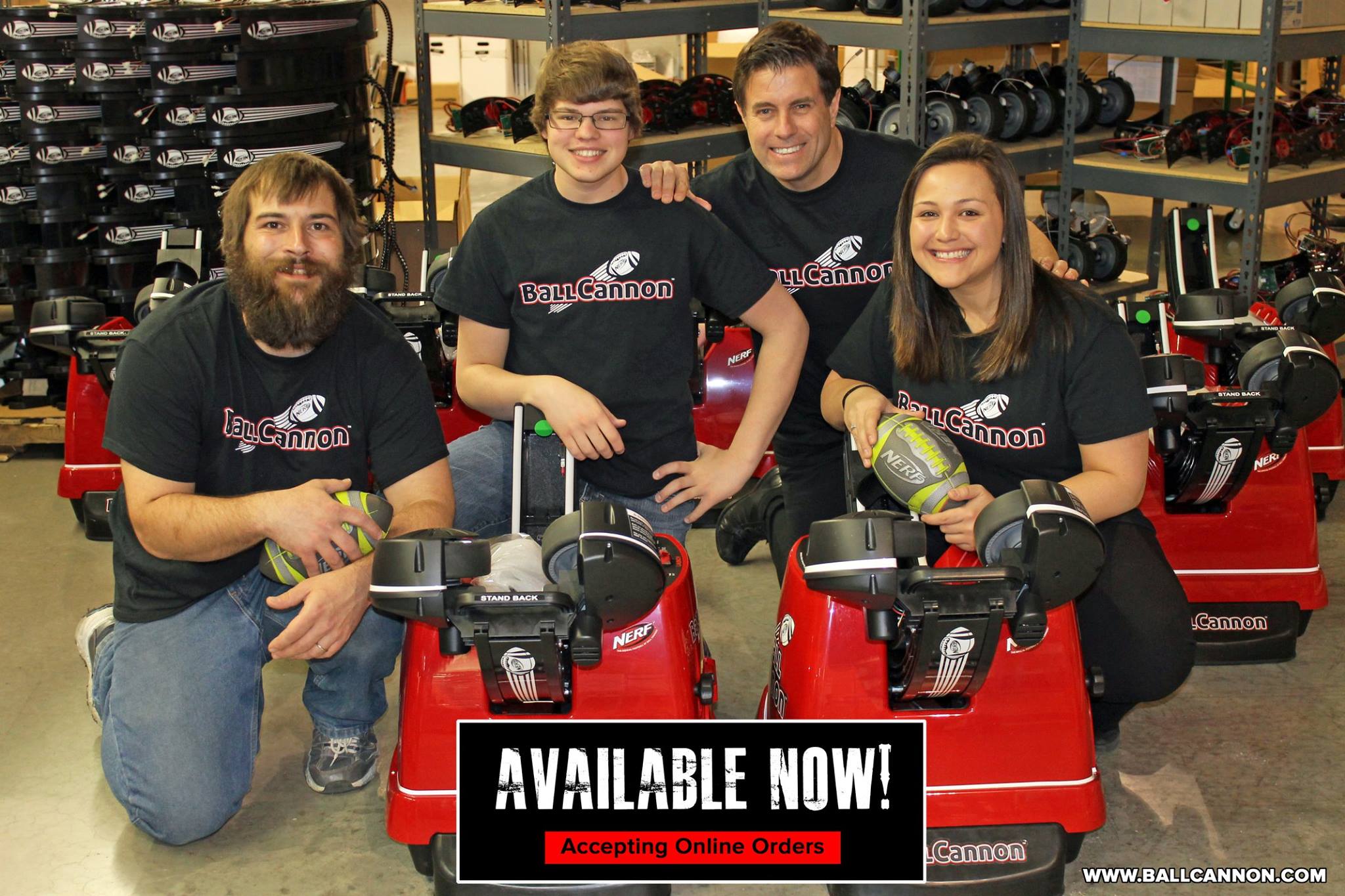 The Ball Cannon Launch Team celebrates the "launch" of online ordering